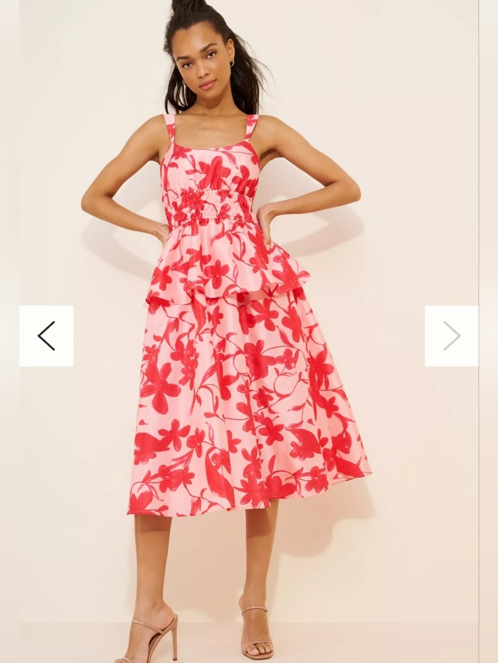 Hutch Ruched Floral Midi Dress From ANTHROPOLOGIE